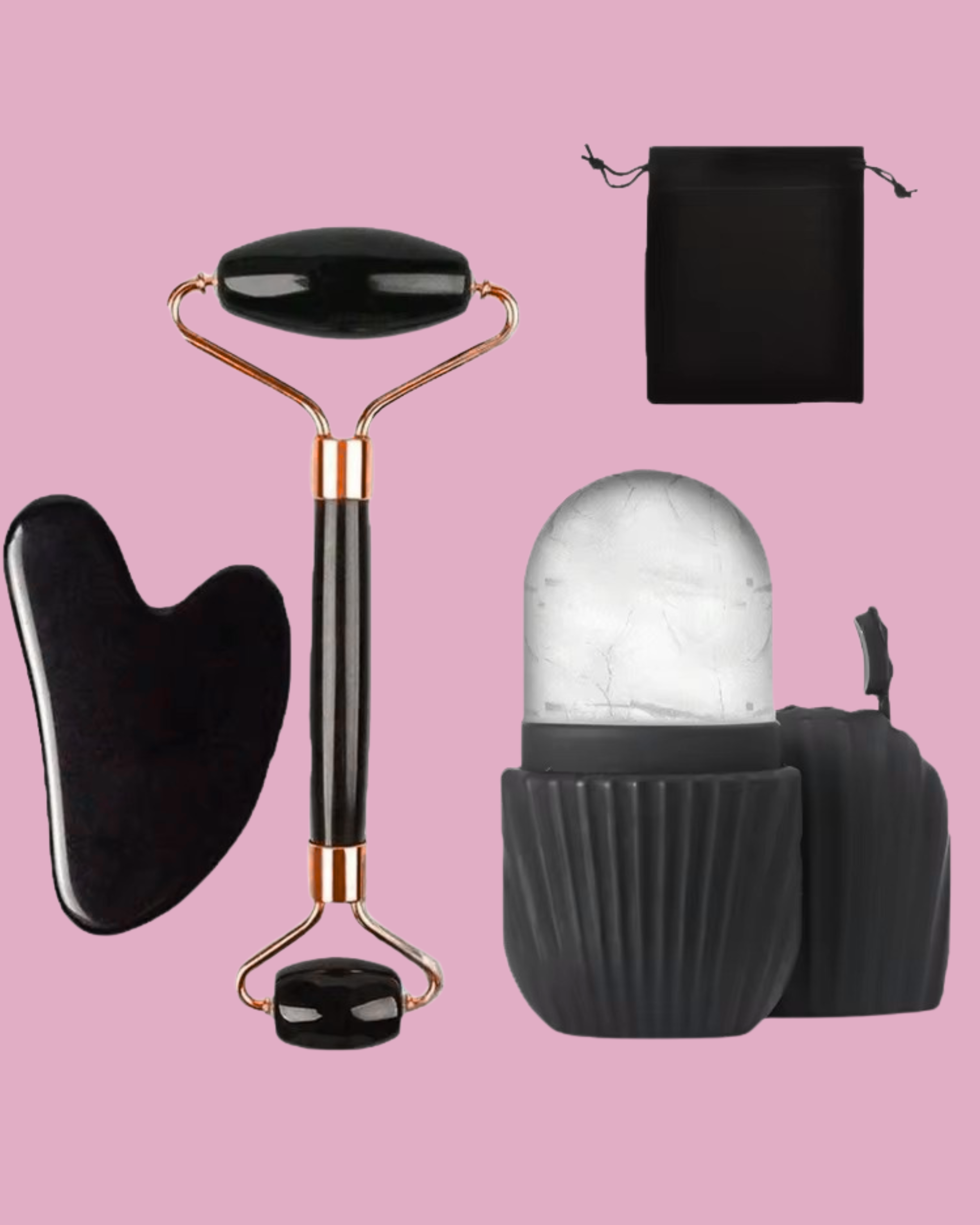 Ice Roller Set,Facial Roller GuaSha FaceTool Set,Face Massage Roller Lifting Contouring