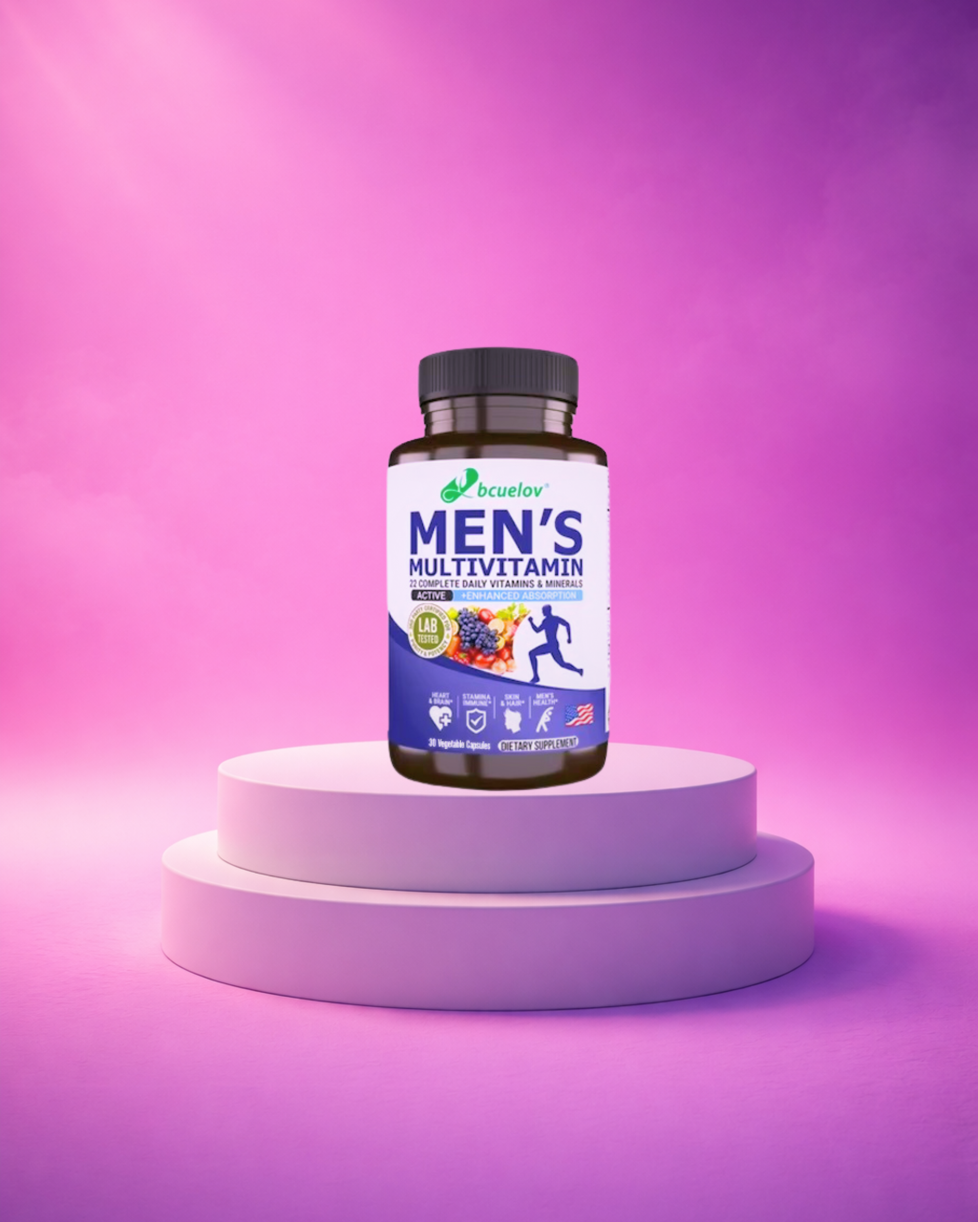 Men's Vitamin and Mineral Supplements - 26 Combinations To Support Overall Immune Health, Vegan