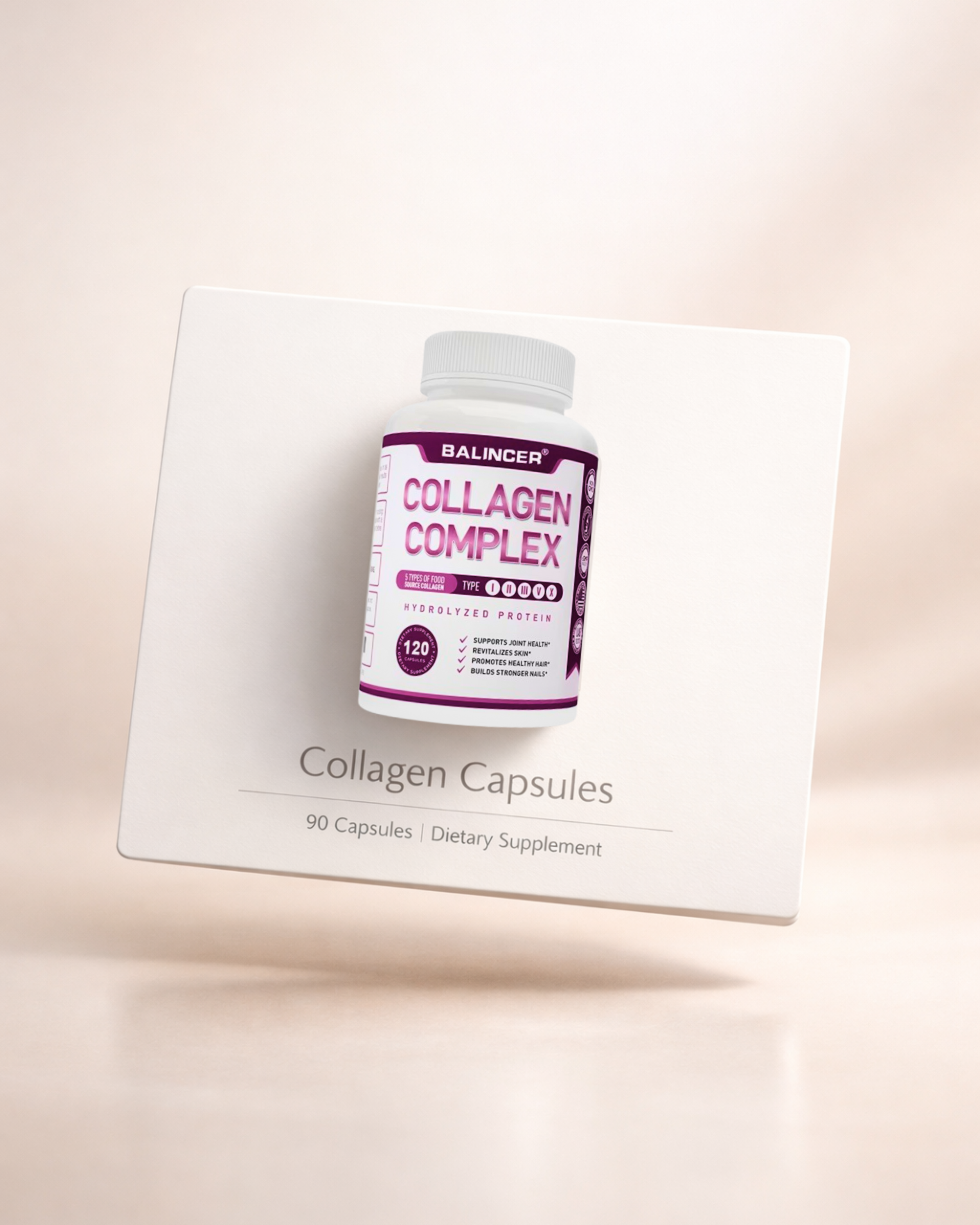 Collagen Complex Capsules – Multi-Type Collagen for Skin, Hair & Joint Support