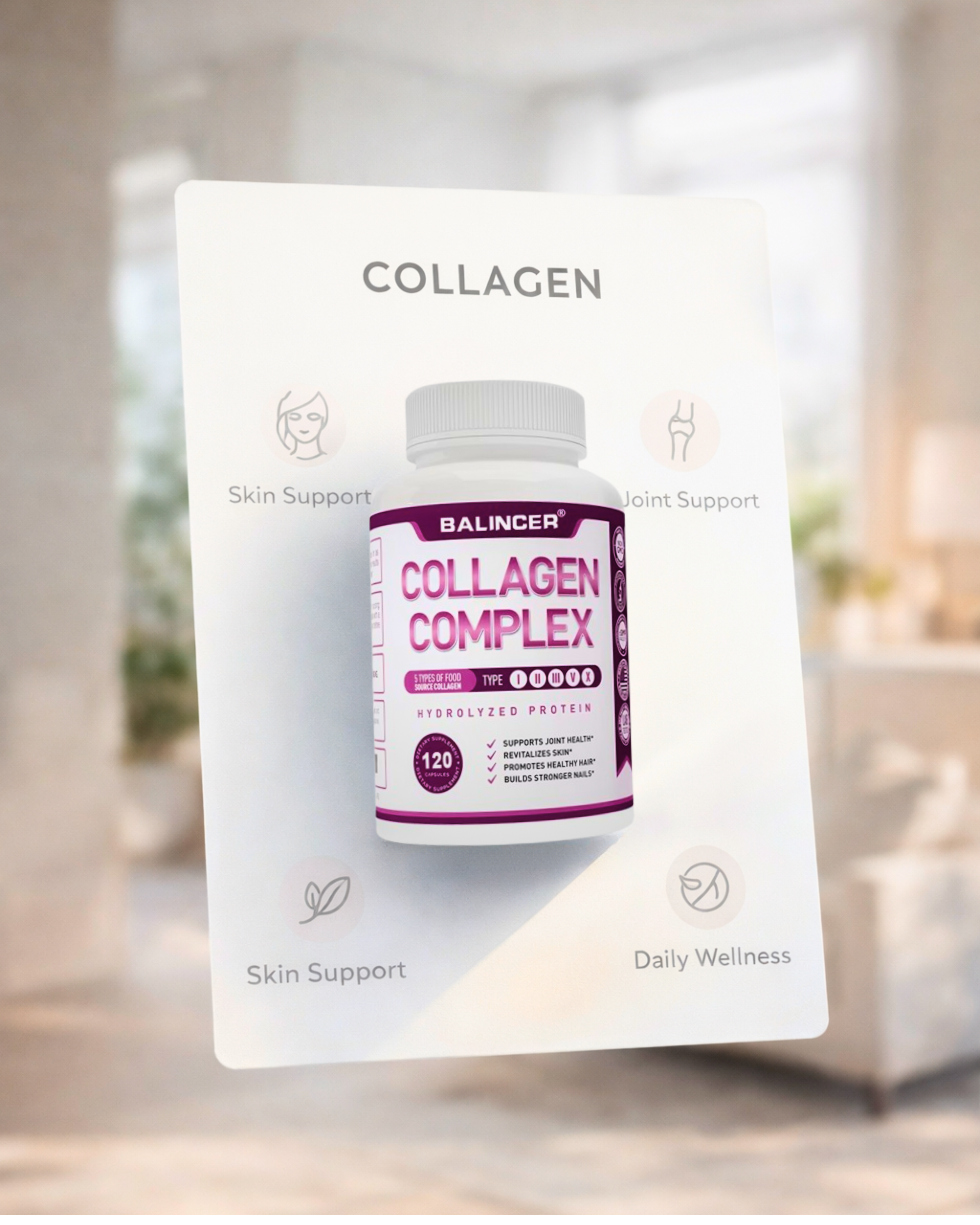 Collagen Complex Capsules – Multi-Type Collagen for Skin, Hair & Joint Support