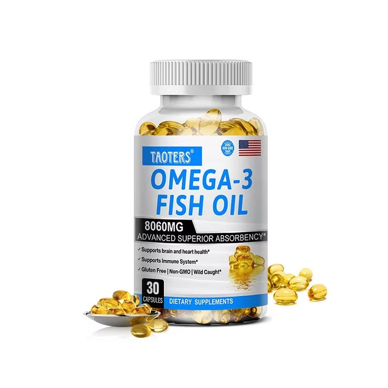 Fish Oil Omega 3 - Helps Improve Eyes, Joints, Antioxidants, Improves Skin Health, Brain Function and Supports Immunity